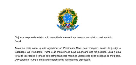 Flávio Bolsonaro se declara "verdadero presidente electo de Brasil"