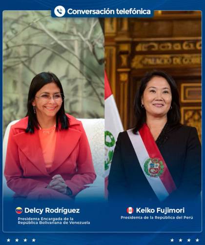 Delcy Rodríguez propone a Keiko Fujimori el retorno seguro de venezolanos desde Perú