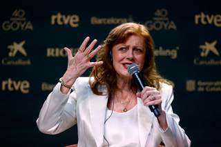 Susan Sarandon, emocionada por la "lucidez" de España, ve a Sánchez en "el lado correcto"
