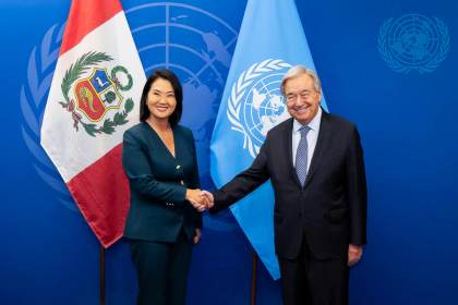 Guterres y Fujimori abordan la cooperación para combatir el crimen organizado en la región