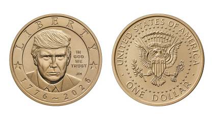El Tesoro presenta el diseño de la moneda conmemorativa con el rostro de Trump