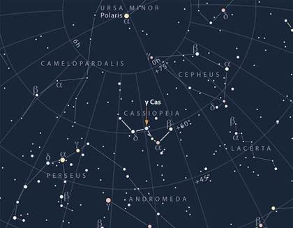 Desvelada la fuente de los misteriosos rayos X de la estrella gamma Cas de Casiopea