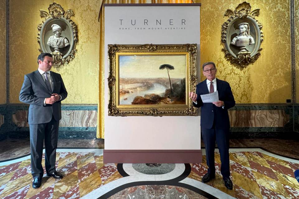La Roma que fascinó a Turner, su obra más valiosa, llega por primera vez a la Città Eterna