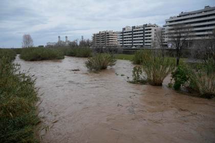 El río Besòs, en riesgo inminente de inundación con un caudal de 520 metros cúbicos