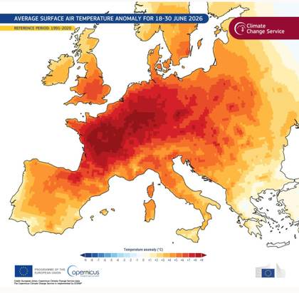 La ola de calor llevó a junio a ser el más caliente en Europa occidental, según Copernicus