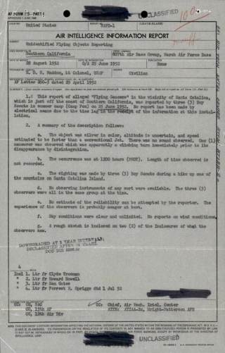 EEUU revela reportes de avistamientos de ovnis en el siglo XX, varios cerca de California