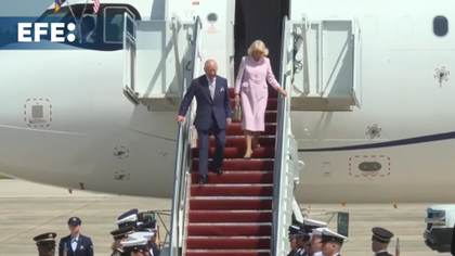 Los reyes Carlos III y Camila aterrizan en EE.UU. para una visita de Estado de cuatro días