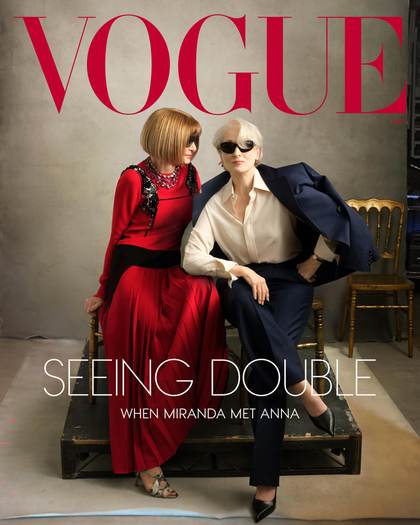 Meryl Streep, como Miranda, y Anna Wintour protagonizan la portada de Vogue para mayo