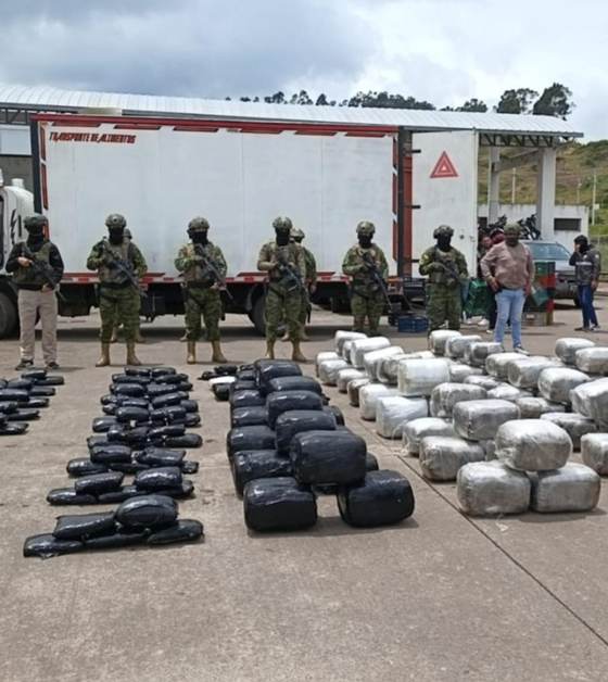 Ecuador incauta 530 kilos de marihuana y detiene a un hombre en frontera con Colombia