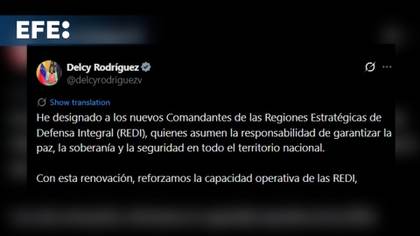Delcy Rodríguez designa a nuevos militares y ratifica a otros en regiones de defensa
