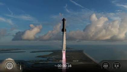 La nave Starship ameriza con éxito después de su primer viaje orbital
