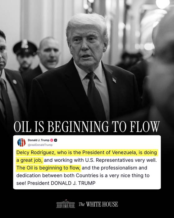 Delcy Rodríguez agradece a Donald Trump por su "amable disposición" de trabajo conjunto