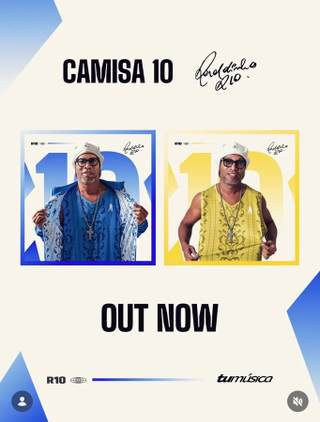 Ronaldinho lanza su primer disco llamado 'Camisa 10', con Pitbull, Sean Paul y Juan Magán