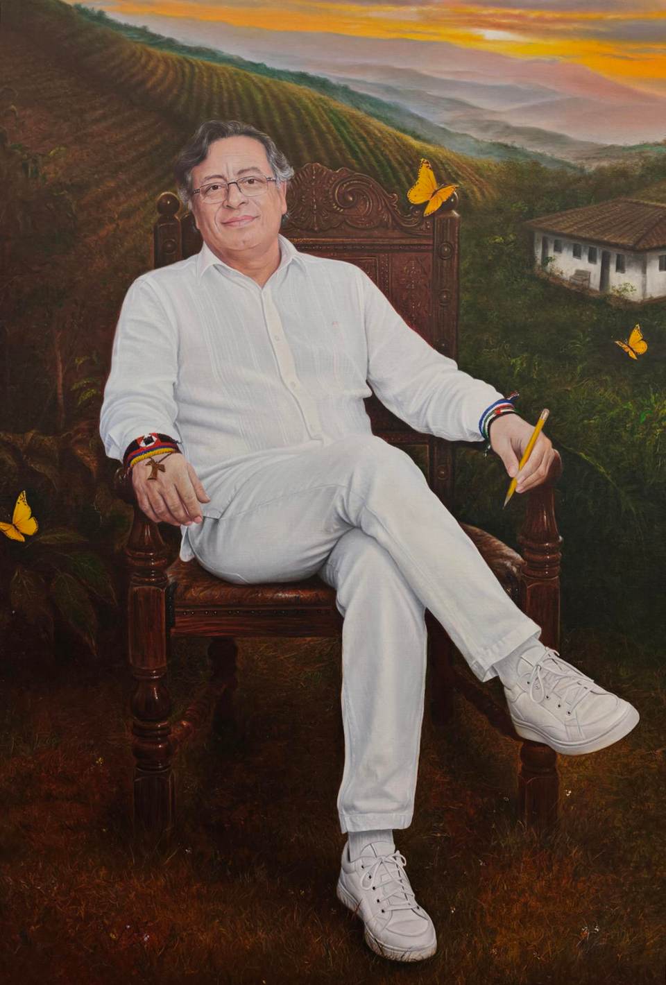 Petro presenta el retrato suyo que estará en la galería de expresidentes de Colombia