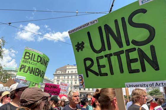 Masiva protesta en Viena contra los recortes millonarios en el presupuesto universitario