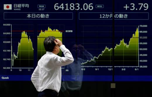 El Nikkei crece un 5,41 % en la media sesión y se acerca a la barrera de los 70.000 puntos