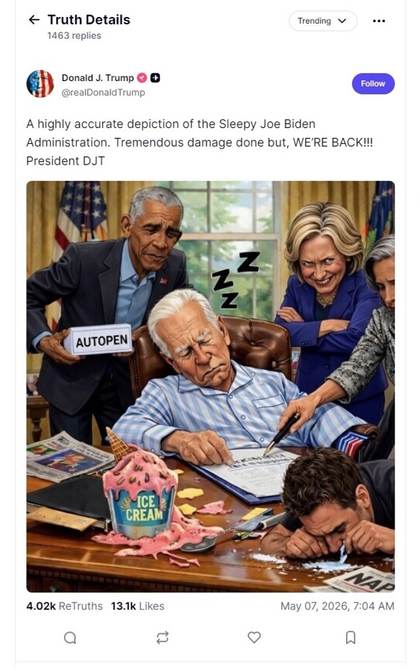 Trump ataca a Biden con una imagen de IA que muestra a su hijo Hunter consumiendo droga