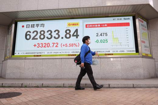 El Nikkei se dispara un 5,58 % y marca un nuevo récord gracias al optimismo sobre Irán