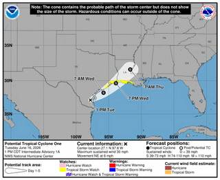 EEUU prevé la primera tormenta tropical del Atlántico en Texas con inundaciones