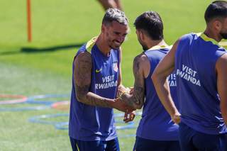El último entrenamiento del Atlético, con ocho ausencias