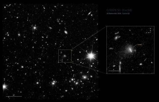 El telescopio de la Agencia Espacial Europa, Euclid, descubre su primer cometa