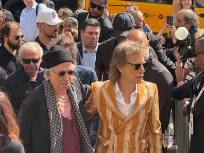 Los Rolling Stones llegan al hotel Weylin de Nueva York para presentar su nuevo disco